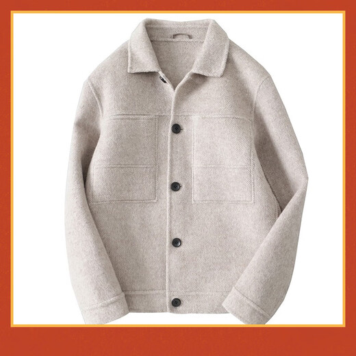 Doberman double-sided wool jacket men's short British Albaka alpaca wool coat wool coat gray XL