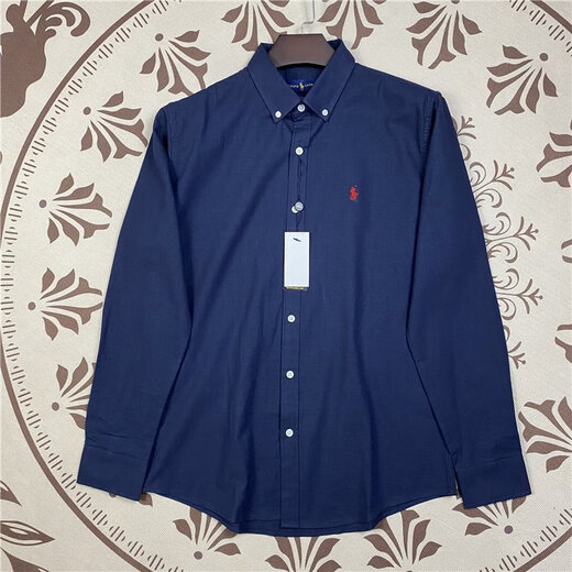Lauren Ralph Lauren Lalph Pony Mark Ehepaar Sticked Line Long Sleeve Shirt Herren -Sonnenschutzhemd Frühling und Herbst Top White (Hemd) L -105-125