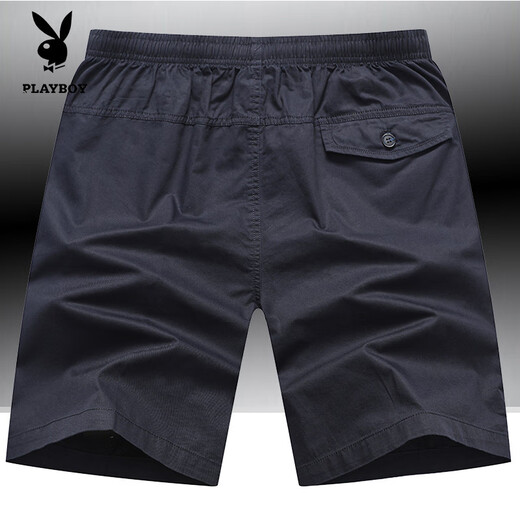 Playboy (PLAYBOY) shorts men's summer loose large size five-point pants pure cotton breeches middle-aged home shorts beach pants fashionable HHGZ/9224 military green XL weight 130-160Jin [Jin equals 0.5 kg]
