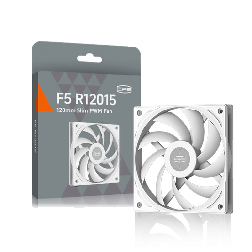 Overclocking Triple (PCCooler) F5 R12015 White 12 cm Ventilador de chasis de 15 mm Ventilador delgado de 4pin 4pin dual de bolas adecuados para ITX modificación del radiador informático de presión descendente