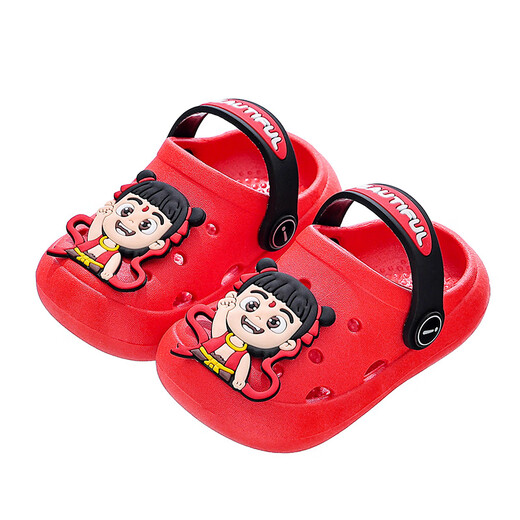 G.Duckkids Little Yellow Duck Nezha Niños Aguacitos Cañas Niños Anti-Slip 2025 Summer NUEVA NUEVA Sandalias Baby Boy Indoor Nezha-Red 21