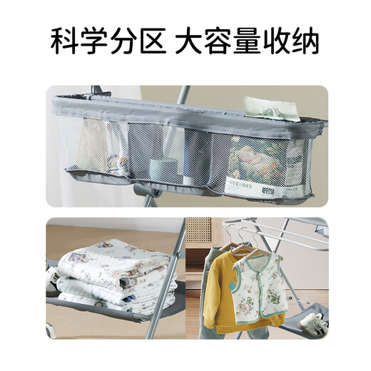 欧孕尿布台婴儿护理台洗澡一体宝宝多功能简易升降折叠婴儿床垫子 轻奢卡标准款5档升降+置物兜+稳