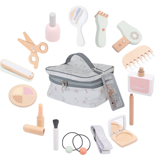Schminktisch Spielzeug Set Girl Kosmetikbeutel Kinder spielen House Lippenstift Tag Geschenk Nunukide Make -up Haarbeutel