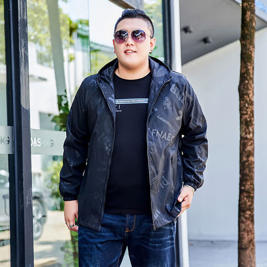 Fhhuabd chaqueta delgada de primavera y otoño para hombres más gates grasas talla de talla planta