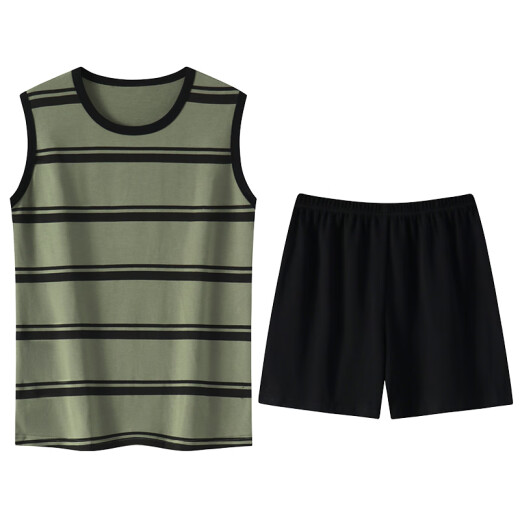 El pijama de chaleco de Liushan con almohadilla en el pecho para mujeres para mujeres, algodón puro de verano, algodón delgada de mangas de verano, el juego de ropa para el hogar se puede usar fuera del tamaño de la almohadilla de la almohadilla del cofre de gran tamaño F9859 3xl mujeres, recomendado 140-155Jin [Jin equivale a 0.5 kg] más tamaño de tamaño grande