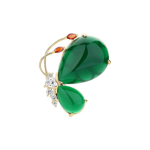 Oppenheimer benheart butterfly brooch emerald Chinese style luxury corsage retro high-end female mother gift brooch - Shaohua Butterfly Dream Champagne Gold