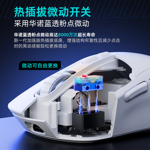 
Titanium TSG809 Thousand Machine Umbrella Three-Mode Wireless E-Sports Gaming Mouse 3311 Chip Wired Bluetooth 2.4G Charging with Onboard 13800DPI Replaceable Back Case Office Mouse Thousand Machine Umbrella E-Sports Mouse White [Free Hollow Back Cover*1+Silent Micro Move*2]