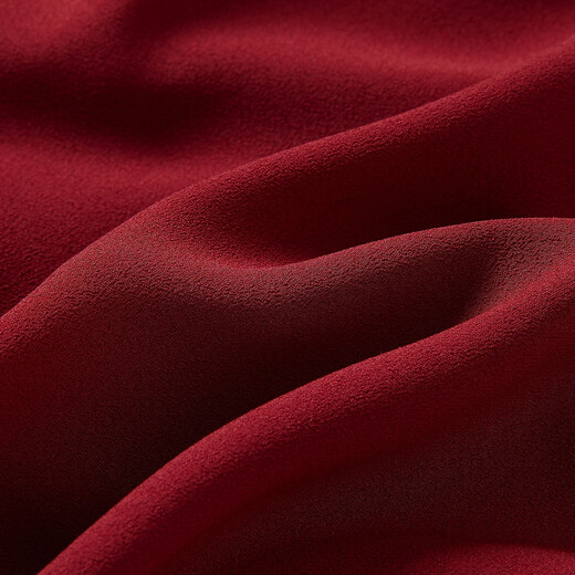 Jiuzi elegant commuter splicing skirt hem three acetic acid dress for women summer JLDX50004 wine red 2XL