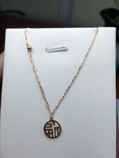 Chishe 18k rose gold color gold retro charm light luxury blessing pendant necklace women's high-end design niche necklace trend