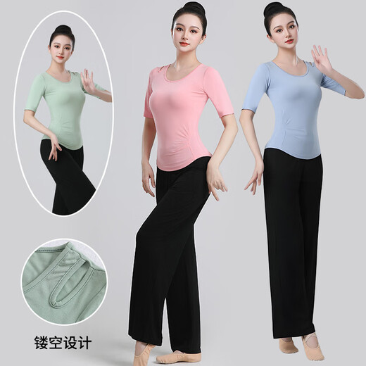 Lianliu Spring and Autumn New Sports Women's Suit Slim Fit Hollow Pilates Training Running Fitness Yoga Wear Top External Wear Single Milk Green Top S