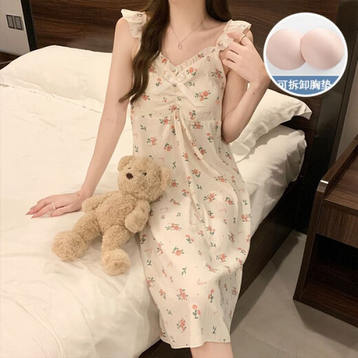 S.sofea Summer Korean Style Style с подвесной на грудной клетке можно носить с сладкой маленькой цветочной домашней одеждой 9925# 175 L