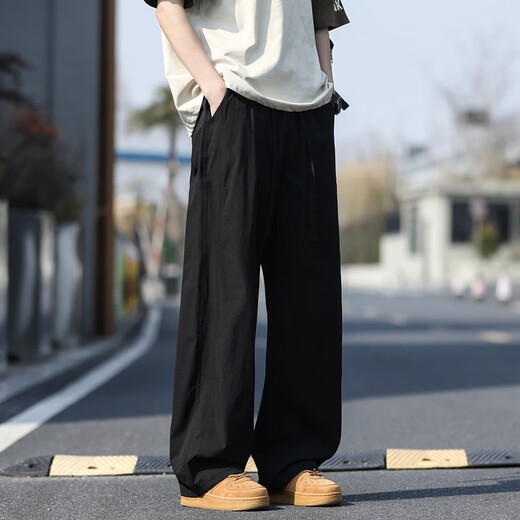 NASA Basis Eisseidenhose Herren Sommer dünn schnell trocknendes kühles Gefühl für Männer Sporthosen Männer losen geraden lässigen Hose 1667 hellgrau XL /130-160jin [Jin entspricht 0,5 kg]