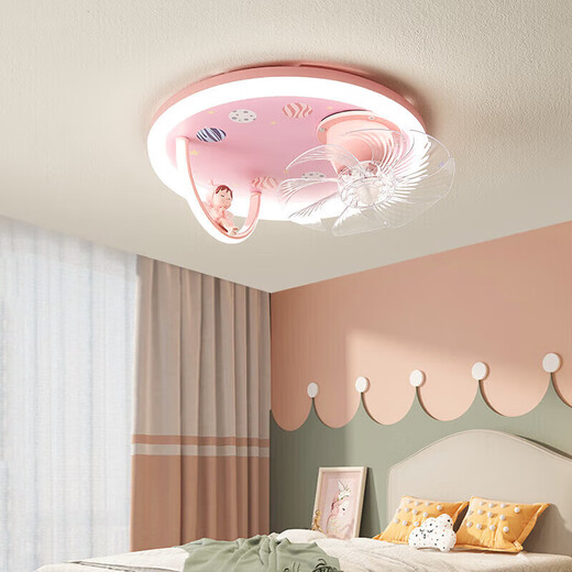 Clcey He Jiangong Fan de la habitación para niños Light Boy Boy Girl Experty Full Spectrum Eye Protects Princess Astronaut 360 Shaking Head 9194 Rocket ventil