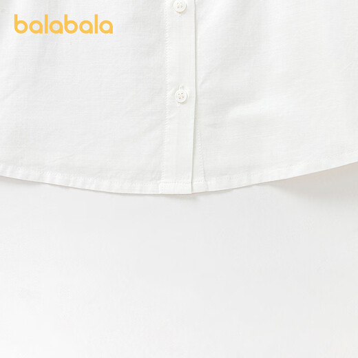 Balabala children's clothing girls short-sleeved shirt 2025 summer new sweet ruffle top original white 10101 120
