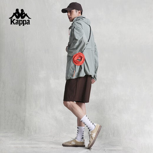 Kappa Kappa back-to-back 2025 new running sports water-repellent shorts American casual five-point pants men chocolate dark brown-6536 S