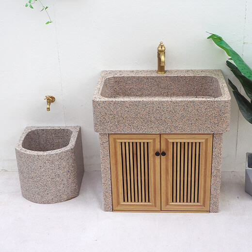 South Sandwich outdoor washbasin courtyard open-air marble balcony outdoor courtyard garden washbasin wash menu basin outdoor 60CM empty pool cabinet door