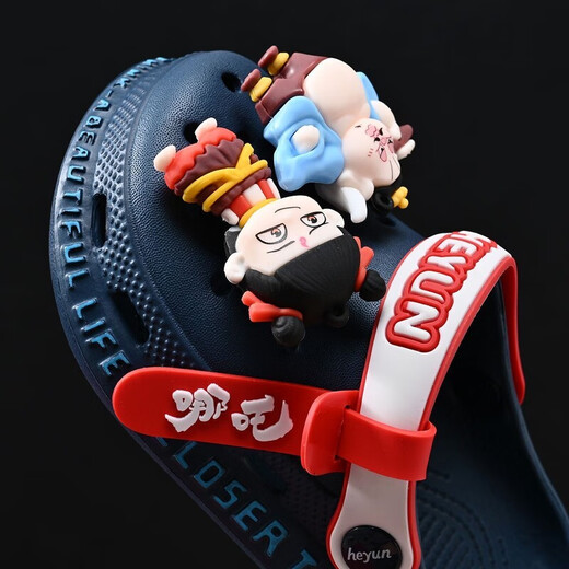 Chaussures de grotte de la mer Nezha Devil's Child's Sea NEZHA NEZHA ENFANT NOUVELLES BACLE BACLE ANTI-SOPLIP SOLE SOLE PARENT-AUX EXTACLAGE CHAUSSIONS GRENE [NEZHA AO BING] MATÉRIEL DE RÉFICRATION ARRIVÉRALÉS sans formaldéhyde et aucune odeur 18 0 [la longueur intérieure est d'environ 17,5 cm]