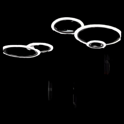 Leshi (NVC) 2025 Neue Sternring Kronleuchter Wohnzimmer Jingxiao Star Diamond Moderne einfache Esszimmerlampe Runde neue LED Hanging Lampe Stern Ring MZD1585+Vier Ringe+dreifarbige Lichtwechsel+intelligent