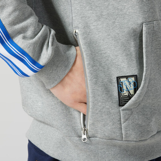 耐克（NIKE）卫衣男装外套夏季新款训练运动连帽防风休闲加绒套头衫HJ3882-010 HJ3882-063调色暗灰/淡象牙白 L
