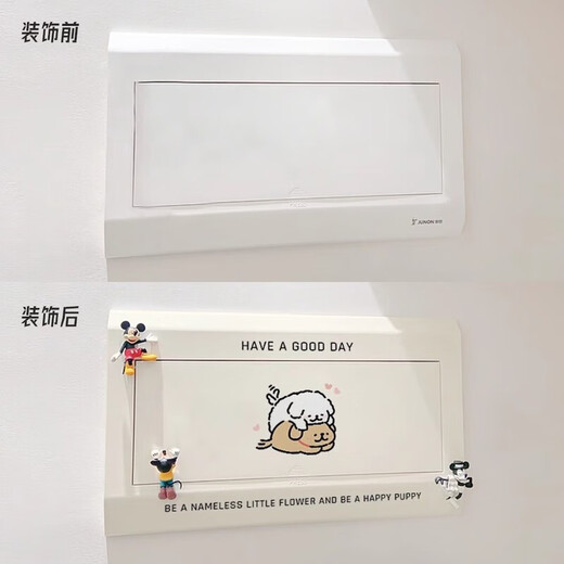 Power box decorative cover plate lines puppy electric meter decoration 2024 new weak-current box cover decorative stickers distribution box cover stickers Good blog A-DBT-4028 3524CM