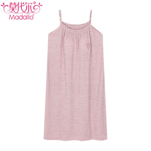 Modal nightgown with chest pad for women in summer Modal colored cotton suspender thin dress anti-protrusion can be worn outside for women YZL-DFL11304 L [Suggested 100-120Jin [Jin equals 0.5 kg]]