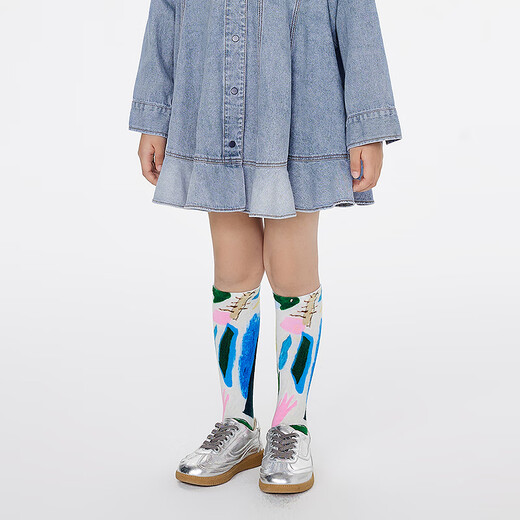 
jnby by JNBY new Jiangnan cloth children's clothing socks mid-tube socks fun 25 spring boys and girls 6P3N13240 901/colorful mixed/gradient 1 pair 3-5 years old
