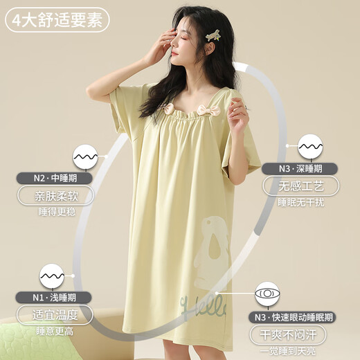 
Yimian pure cotton nightgown summer women's 2025 new style pregnant women's summer short-sleeved women's pajamas women's home clothes set