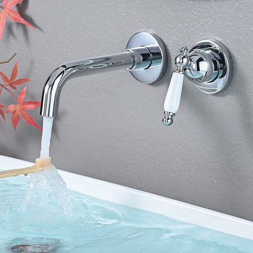 Jiumu JOMOO new home retro wall faucet hidden and cold all copper bathroom wash basin buried SH-897F antique-brass joint