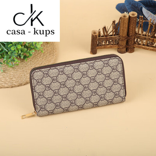 casa-kupsCK创意女士单拉钱包长款女生2025新款时尚拉链大容量钱夹钱包女士 1