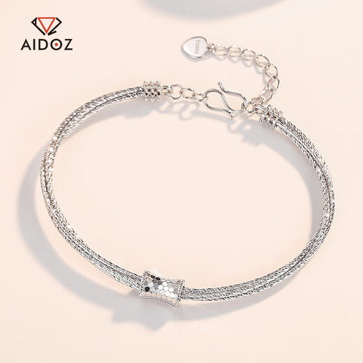 Aido Diamond pt950 platinum small waist bracelet platinum honeycomb series open bracelet weighing 12.4-12.6 grams + free engraving