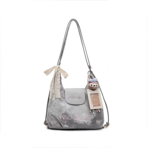 Bag Women's 2025 Regalo de cumpleaños de la fiesta para la fiesta de 2025 Nicho de bolsas de bolso de un solo hombro High-End Bag White Powder [Doll + Color Strip + Bufand] Cabresco liso/Hardware Hebilla de succión/Decoración de colgantes personales