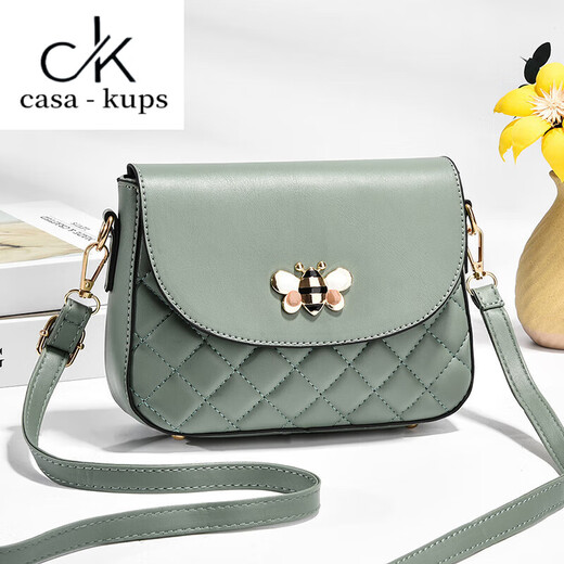 Casa-Kupscck Sac féminin en cuir authentique 2025 Nouveau sac de diamant petit sac pour femmes Mini Mobile Phone Sac Version coréenne Versatile à une épaule cross-body Small Square Beige Blanc