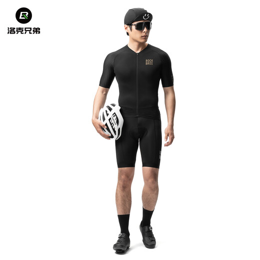 Rock Brothers Radsportanzug Kurzarm Overalls Männer und Frauen Mountain Road Bike Kleidung Sommerausrüstung Diamant Top-Night Schwarz L.