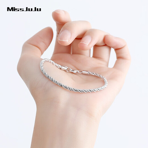 Miss JuJu pt950 platinum double chain wrap bracelet women's new platinum bracelet, weight 10.2-10.4g, length 16+3cm