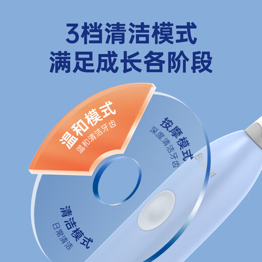 Bilux children's music rotating rechargeable toothbrush children's electric toothbrush 2-3 years old 6-12 years old male and female baby child gum protection Christmas gift gift 2231 blue
