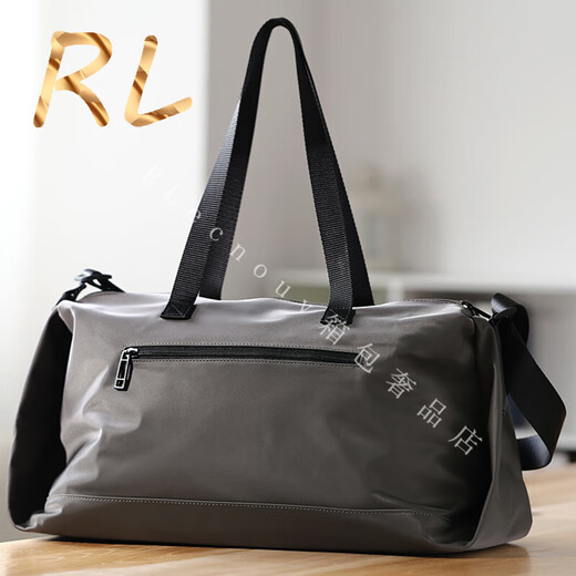 GOLDWINI RL男士旅行包大容量手提包出差商务训练健身包单肩斜挎行李包男 灰色
