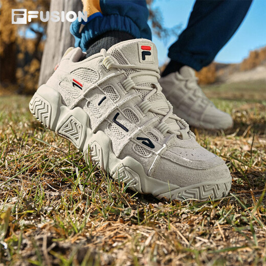 FILA 斐乐老爹鞋情侣鞋子篮球鞋运动鞋休闲鞋男鞋面包鞋女鞋BARRICADE 燕麦色-OM 41