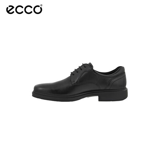 ECCO Men's Shoes Business Casual Leather Shoes Cowhide Comfortable and Breathable Flat Toe Lace Up 500164 01001 Black 43