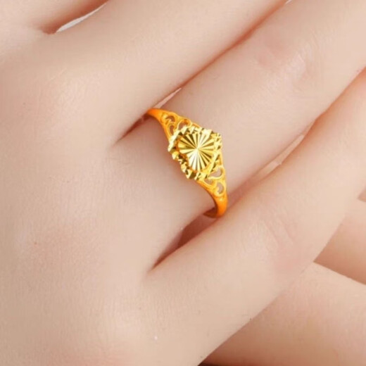 KZD old phoenix gold women's ring women's ring love-shaped fashionable gold-plated gift for mother and girlfriend 520 gift big love ring 1.985 same style