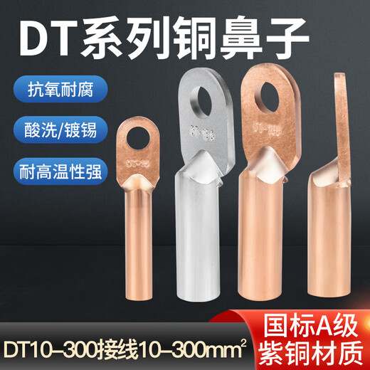 Huijun national standard A grade copper nose thickened copper terminal block cable connector lug copper tinned DT-150mm