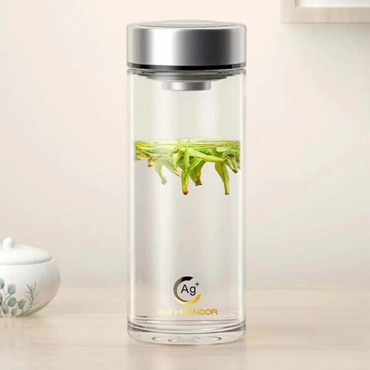 Einschichtige Antibakterienglasbecher mit Filterbärenbecher mit Häusern mit großer Kapazitätsauto-Wasserbecher mit Deckel XN9905 [Silberionen Antibakteriell] 500 ml