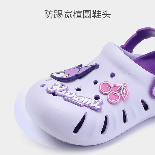 HELLOKITTY童鞋女童洞洞鞋库洛米可爱花园鞋儿童卡通两穿拖鞋凉鞋5851紫色34