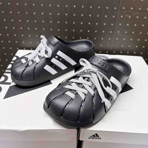 adidas阿迪达斯男鞋女鞋 夏款洞洞鞋勃肯鞋透气运动休闲鞋外穿凉拖鞋 JH9848/黑色 36.5
