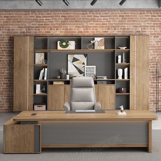 Fubaisen boss desk desk simple modern executive desk single computer desk financial desk supervisor manager desk and chair combination 1.8 meters boss desk