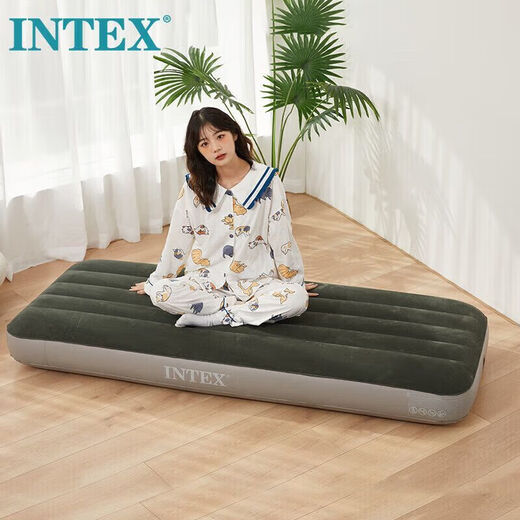 INTEX 充气床垫折叠床双人108 露营户外防潮垫午休躺椅打地铺含泵枕N