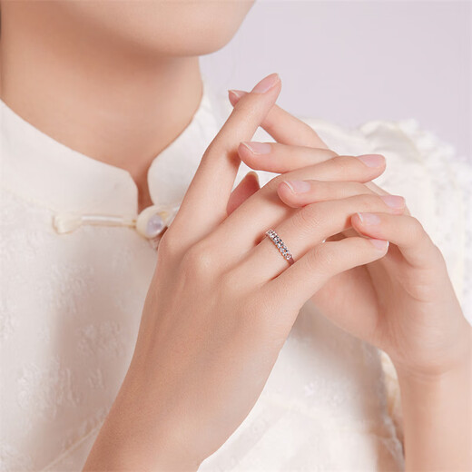 Safir's birthday gift PT950 platinum women's ring with flower crafts and baby's breath ring, live, about 2.3 grams