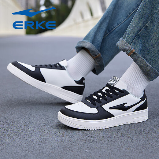 
Hongxing Erke men's shoes flagship store summer air force number one small white shoes men's casual trendy shoes student white breathable sports shoes microcrystal white/black 1477 41