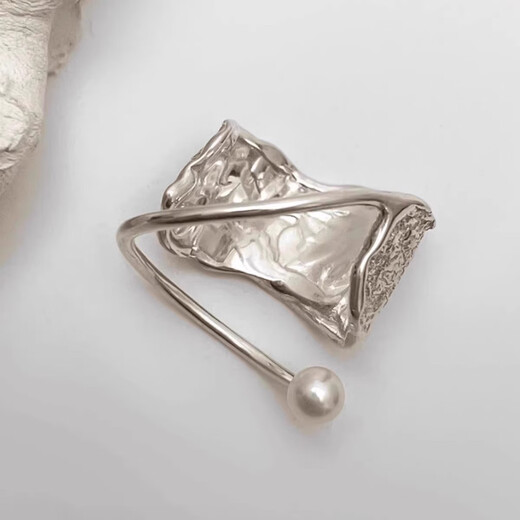 KZD Old Phoenix 999 sterling silver double-layer pearl ring women's niche design light luxury retro index finger ring cold wind finger double-layer pearl ring opening adjustable