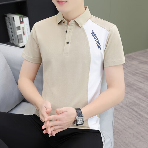 管晨无锡瑞升纺织服饰T恤夏季拼色Polo男士短袖t恤翻领新款 白色Q733翻领短袖 M 均码
