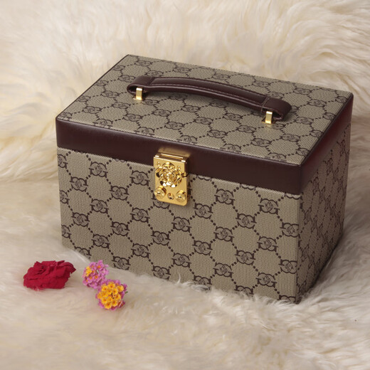 Biyun jewelry box with lock Hand jewelry storage box European ring box watch box retro Teacher's Day birthday wedding gift 15273 printed military green